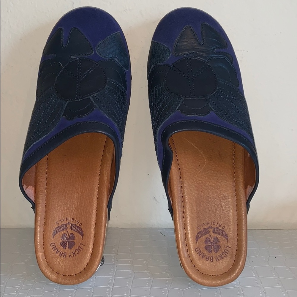 Lucky Brand Lilac Cobalt Blue Suede Clog - Picture 2 of 7